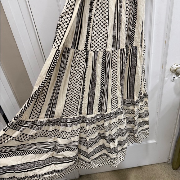 Vero Moda Black and White Patterned Maxi Dress Small - Picture 7 of 10